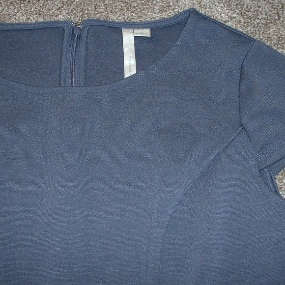 LC Lauren Conrad Blue Lace Dress Stretchy Knit Womens Size 2 Knee Length - Picture 3 of 4